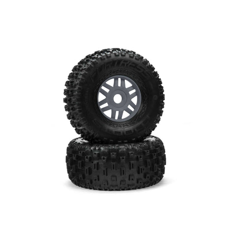 ARA550069 1/7 dBoots Fortress Front/Rear 2.4/3.3 Pre-Mounted Tires, 17mm Hex, Gunmetal (2)