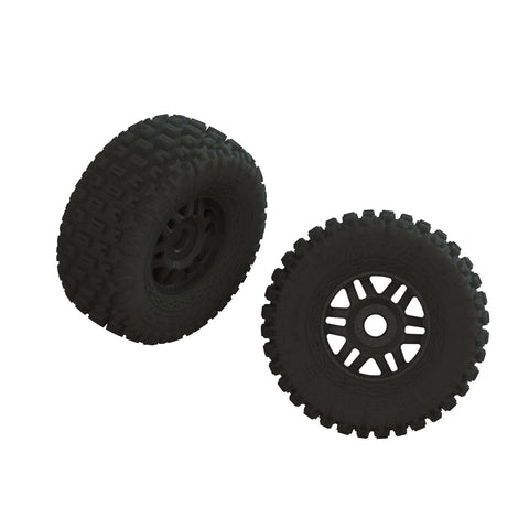 ARA550110 DBoots FORTRESS LP Tire Set Glued Black (1 Pair)