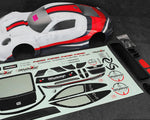 P-GT3R Pre-Painted 1/7 Supercar Body (White/Red) (Arrma Infraction/Limitless)