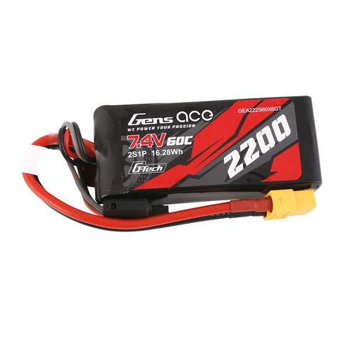 G-Tech 2200mAh 2S1P 7,4V 60C LiPo avec prise XT60 