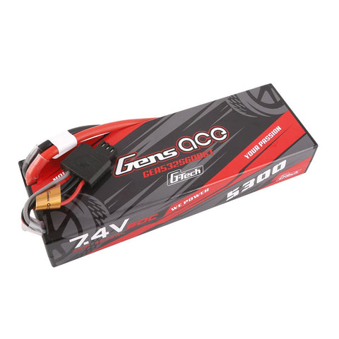 G-Tech 5300mAh 2S1P 7.4V 60C HardCase LiPo avec prise Deans 