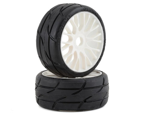 Tires GT - TO3 Revo Belted Pre-Mounted 1/8 Buggy Tires (White) (2) (XB1) w/FLEX Wheel