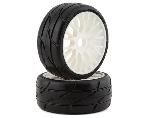 Tires GT - TO3 Revo Belted Pre-Mounted 1/8 Buggy Tires (White) (2) (XB2) w/FLEX Wheel