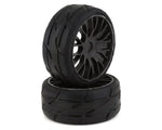 Tires GT - TO3 Revo Belted Pre-Mounted 1/8 Buggy Tires (Black) (2) (XB1) w/FLEX Wheel