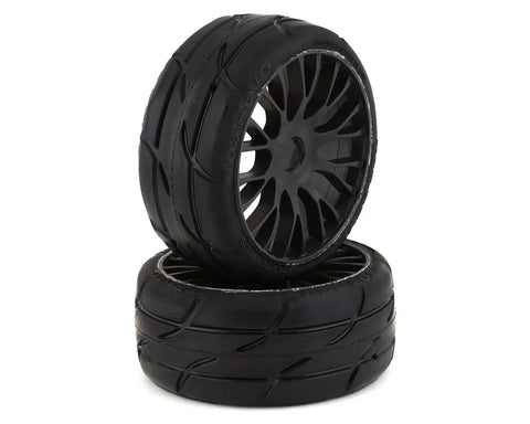 Pneus GT - Pneus pour buggy 1/8 pré-montés TO3 Revo Belted (noir) (2) (XM7) avec roue FLEX