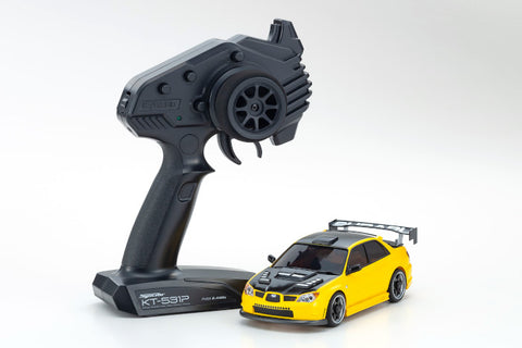 MINI-Z AWD MA-020 Readyset Subaru Impreza with Aero Kit and CFRP Hood Metallic Yellow