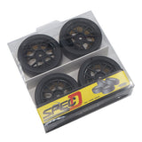 Spec D CS Roue Offset +3 Noir avec Pneu 4pcs Pour 1/10 Drift