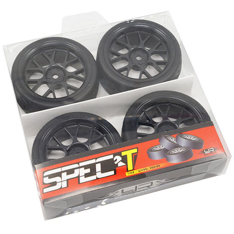 Spec T CS Wheel Offset 3 Black w/Tire 4pcs For 1/10 Touring