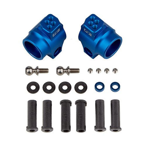 DR10 FT Rear Hub Set, Blue Aluminum