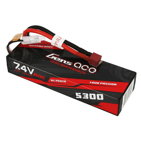 Batterie Rigide Lipo 2S 7.4V 60C 5300mAh Deans (1085)