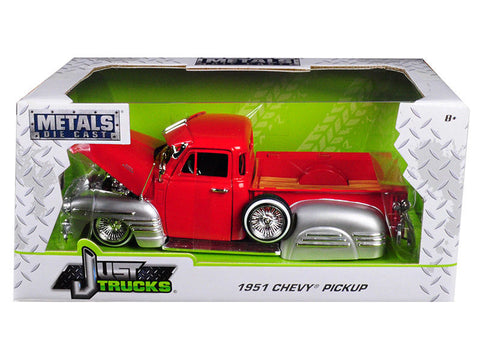 1/24 "Just Trucks" 1951 Chevy Pickup - Rouge brillant avec argent