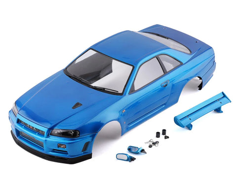 Carrosserie de voiture de tourisme Nissan Skyline R34 pré-peinte 1/10 (bleu métallique)