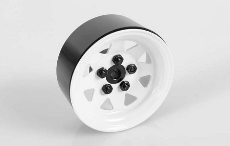 5 Lug Wagon 1.9" Steel Stamped Beadlock Wheels (White)