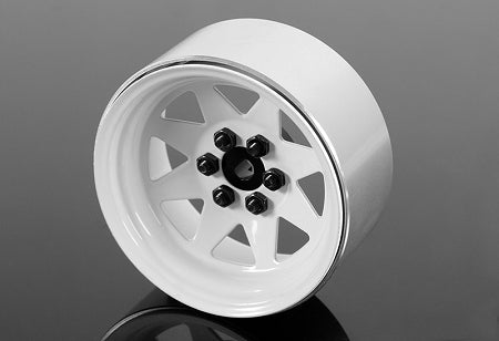 6 Lug Wagon 2.2" Steel Stamped Beadlock Wheels (White)