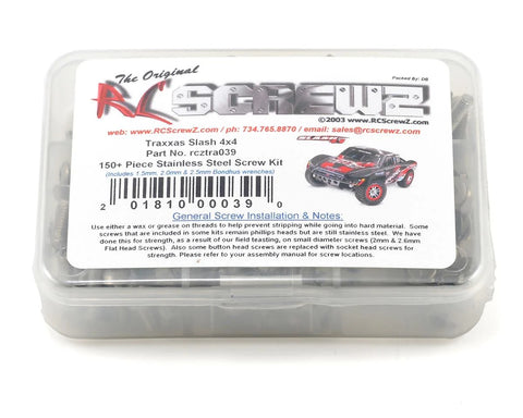 Kit de vis en acier inoxydable RC Screwz Traxxas Slash 4x4