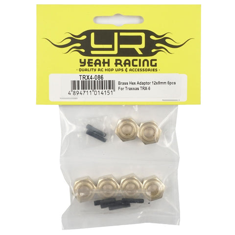 Brass Hex Adaptor 12x8mm 6pcs For Traxxas TRX-6