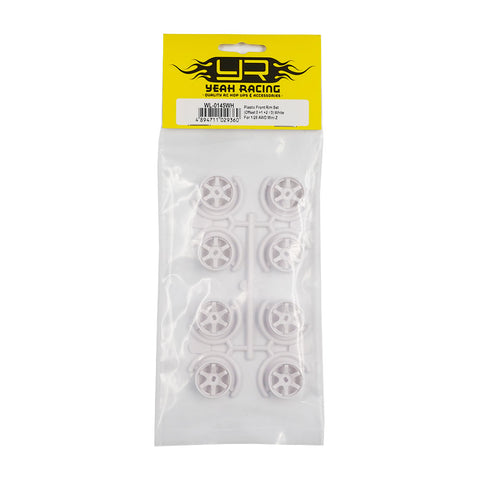 Jeu de jantes étroites en plastique 8,5 mm (décalage 0 + 1 + 2 + 3) blanc pour 1/28 AWD Mini-Z