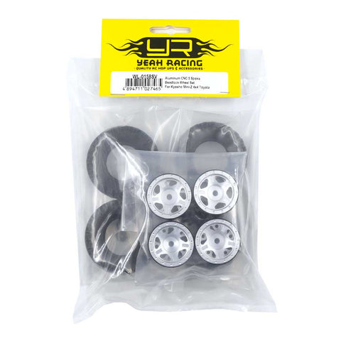 Jeu de roues en aluminium CNC à 5 rayons Beadlock pour Kyosho Mini-Z 4x4 Toyota