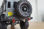 Pare-chocs arrière en alliage d'aluminium avec support de roue de secours à lumière LED pour SCX10 II TRAXXAS TRX-4 'G6 Certified'