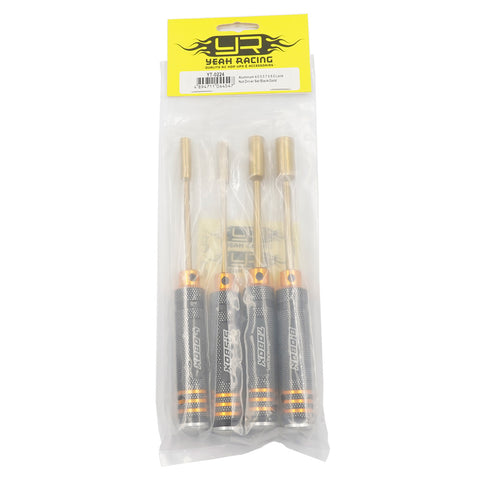 Aluminum 4.0 5.5 7.0 8.0 Lock Nut Driver Set Black/Gold